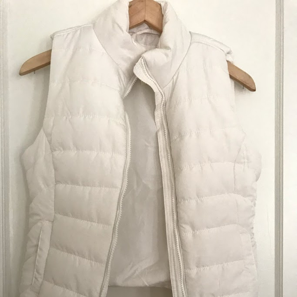 White puffy vest